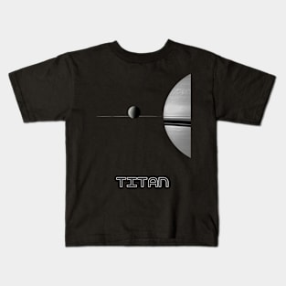 Saturn’s Rings and Titan 90 Kids T-Shirt